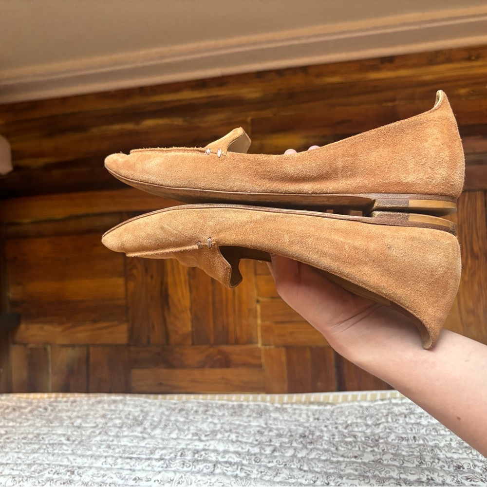M.Gemi The Stellato Women Loafers Tan/Salmon Suede Pointed Toe Slip On Shoes - Picture 7 of 7